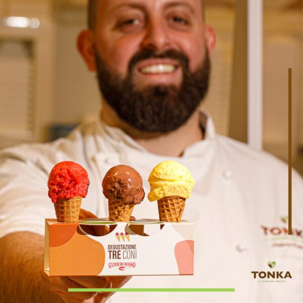 Valerio Esposito titolare della gelateria Tonka